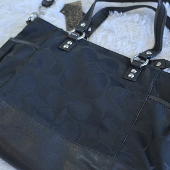 Coach Poppy Signature Book Tote Black Red Lining F0920-14364 - Picture 5 of 8